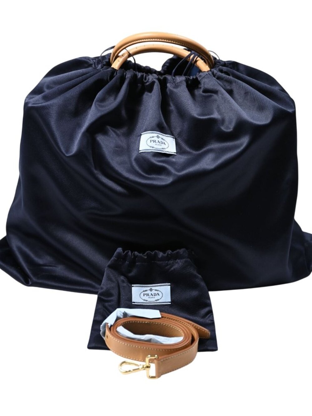 Prada Buckle Extra Large Studded Leather Bag in Natural - Picture 4 of 11